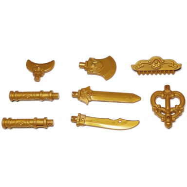 pearl gold minifigure weapon pack monkie kid swords and accessories 8 in bag multipack