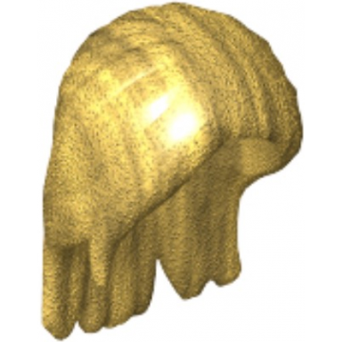 pearl gold mini doll hair long parted in front and swept back over shoulders
