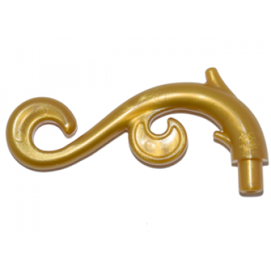 pearl gold plant stem curved with bar thorns and swirls