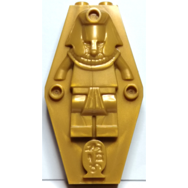 pearl gold container coffin lid with embossed mummy sarcophagus