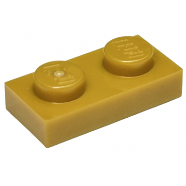 pearl gold plate 1 x 2