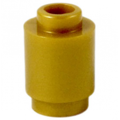 pearl gold brick round 1 x 1