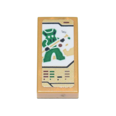 pearl gold tile 1 x 2 with ninjago trading card game spitta pattern sticker - set 71741