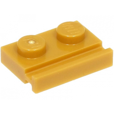 pearl gold plate modified 1 x 2 with door rail