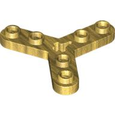 pearl gold technic plate rotor 3 blade with smooth ends and 6 studs propeller
