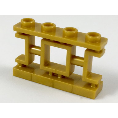pearl gold fence 1 x 4 x 2 ornamental asian lattice with square and 4 studs