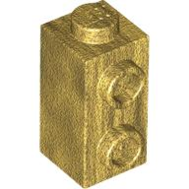 pearl gold brick modified 1 x 1 x 1 2 3 with studs on side