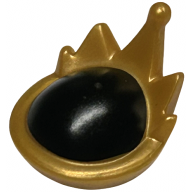 pearl gold minifigure headgear tiara crown with 5 points with black dome top pattern