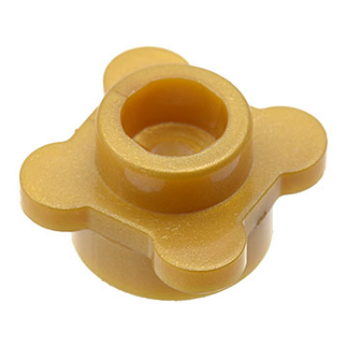 pearl gold plate round 1 x 1 with flower edge 4 knobs petals