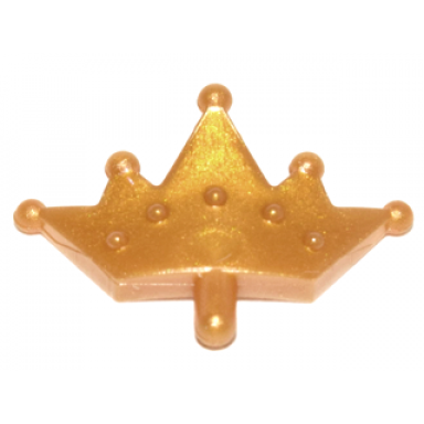 pearl gold minifigure crown tiara 5 points rounded ends