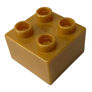 pearl gold duplo brick 2 x 2