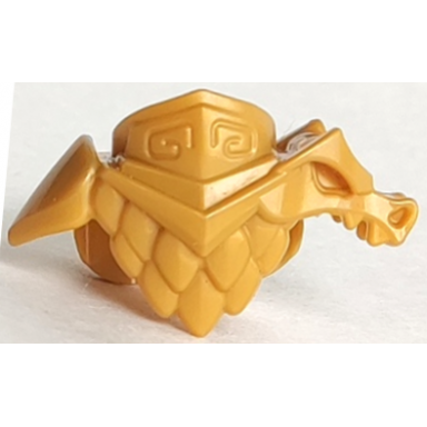 pearl gold minifigure armor breastplate with shoulder pads dragon chest feathers and 2 studs on back