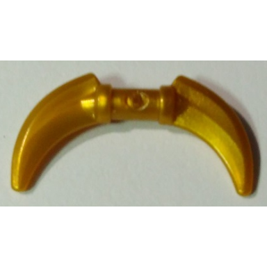 pearl gold minifigure weapon hook with double blades