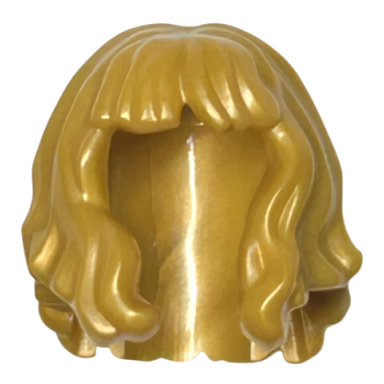 pearl gold minifigure hair mid-length and wavy with bangs