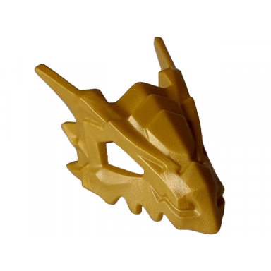 pearl gold dragon head ninjago jaw upper with horns and large eye openings