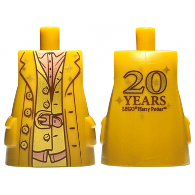 torso large long coat with molded pockets with broad lapels copper shirt and belt pearl gold buckle and vest and 20 years lego harry potter on back pattern