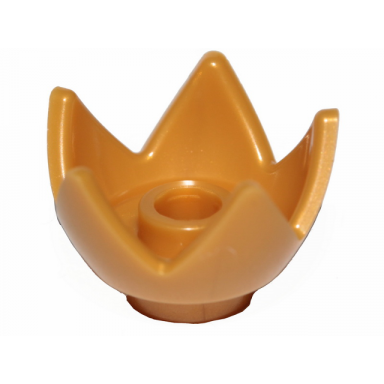 pearl gold minifigure headgear crown eggshell with 5 points and center stud