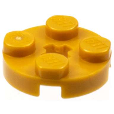 pearl gold plate round 2 x 2 with axle hole