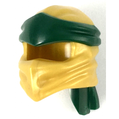 pearl gold minifigure headgear ninjago wrap type 4 with molded dark green headband pattern