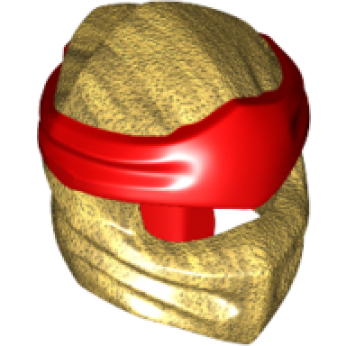 pearl gold minifigure headgear ninjago wrap type 4 with molded red headband pattern