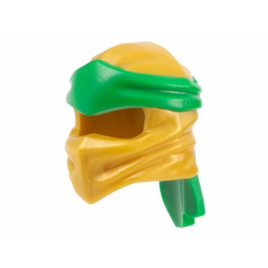pearl gold minifigure headgear ninjago wrap type 4 with molded green headband pattern