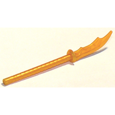 pearl gold minifigure weapon naginata with marbled trans-orange pattern