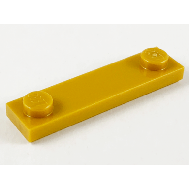 pearl gold plate modified 1 x 4 with 2 studs with groove