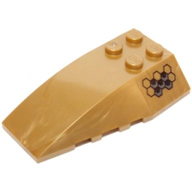 pearl gold wedge 6 x 4 triple curved with hexagon tiles pattern model left side sticker - set 70225