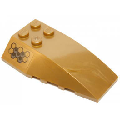 pearl gold wedge 6 x 4 triple curved with hexagon tiles pattern model right side sticker - set 70225