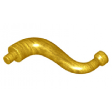 pearl gold elephant tail trunk with bar end - short curved tip