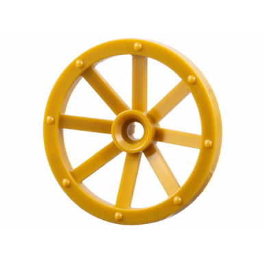 pearl gold wheel wagon large 33mm d hole notched for wheels holder pin