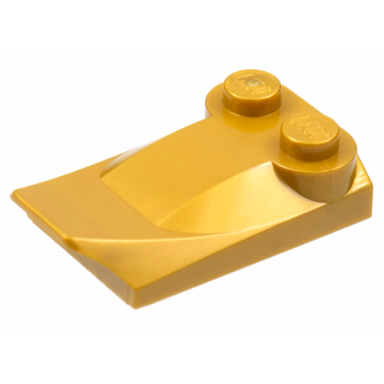 pearl gold slope curved 3 x 2 x 2 3 with 2 studs wing end