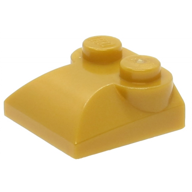 pearl gold slope curved 2 x 2 x 2 3 with 2 studs and curved sides