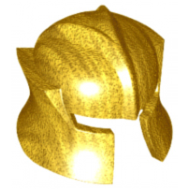 pearl gold minifigure headgear helmet castle with cheek protection angled