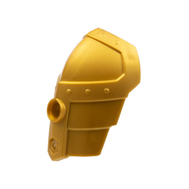 pearl gold large figure armor shoulder with smooth layered plates and pin hole