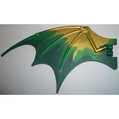 pearl gold dragon wing 19 x 11 with marbled dark green trailing edge pattern