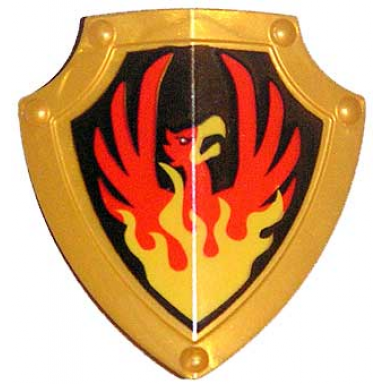 pearl gold duplo utensil shield angled triangle with phoenix pattern