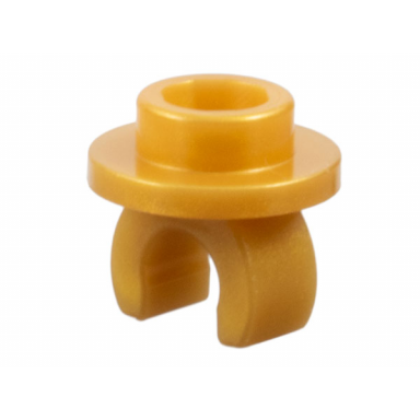 pearl gold plate round 1 x 1 with clip on bottom