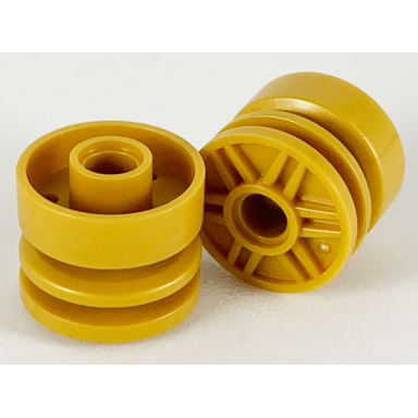 pearl gold wheel 18mm d x 14mm with pin hole fake bolts and shallow spokes
