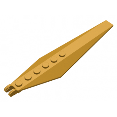 pearl gold hinge plate 3 x 12 with angled side extensions and tapered ends