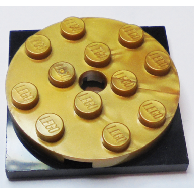 pearl gold turntable 4 x 4 x 2 3 with black square base free-spinning 60474 61485