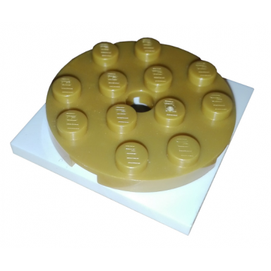 pearl gold turntable 4 x 4 x 2 3 with white square base free-spinning 60474 61485