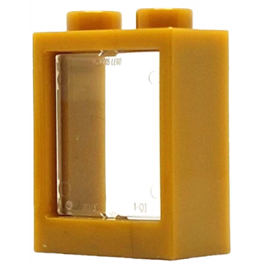 pearl gold window 1 x 2 x 2 flat front with trans-clear glass 60592 60601