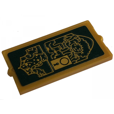 pearl gold glass for window 1 x 2 x 3 with door handle keyhole micro doll minifigure toucan snake and jaguar pattern sticker - set 43200
