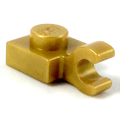 pearl gold plate modified 1 x 1 with open o clip horizontal grip