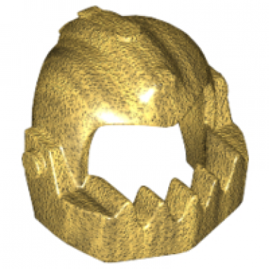 pearl gold minifigure headgear helmet chin guard oversized jagged