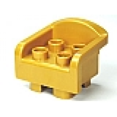pearl gold duplo furniture chair with 4 studs curved back and feet