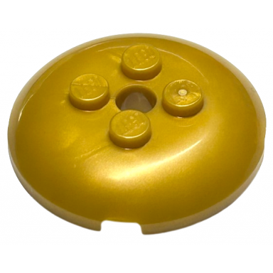 pearl gold brick round 4 x 4 x 2 3 dome top with hole