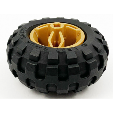 pearl gold wheel 30.4mm d x 20mm with center axle holes motorcycle and black tire 56 x 26 balloon 66155 55976