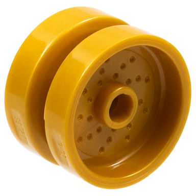 pearl gold wheel 18mm d x 12mm with pin hole and stud dotted brake rotor lines